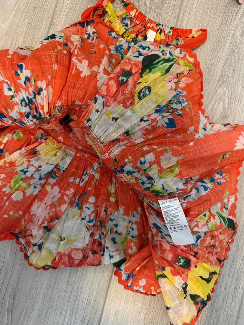 Zimmermann size 2 Red Floral Tiered Sundress